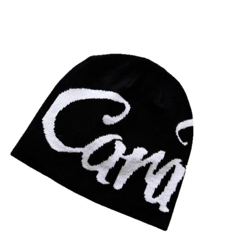 Lettered Knitted Beanie Warm Ear-Protecting Hat For Men